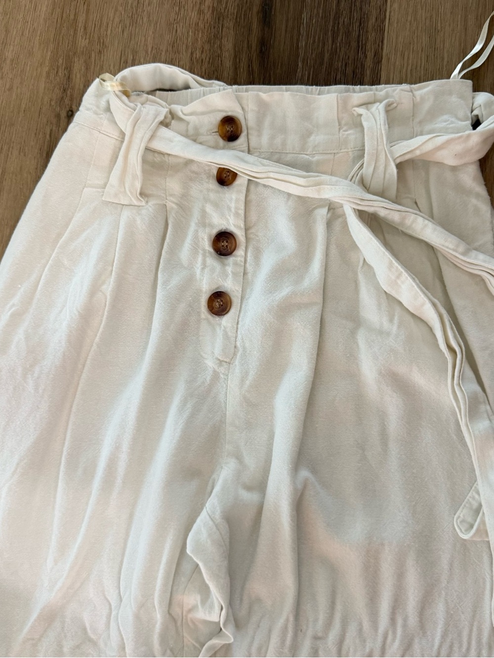 FARM Rio High-Waist Paperbag Linen Pants